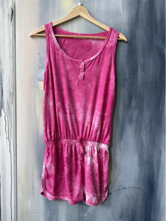 Pants - Emme Jordan Pink Tie Dye Romper Fits Small